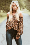 Long Sleeve Off Shoulder Printed Blouse - Casual Virtual Chic