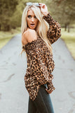Long Sleeve Off Shoulder Printed Blouse - Casual Virtual Chic