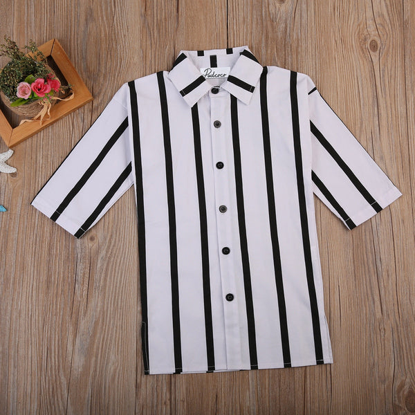 Striped Button Down Dress - Casual Virtual Chic